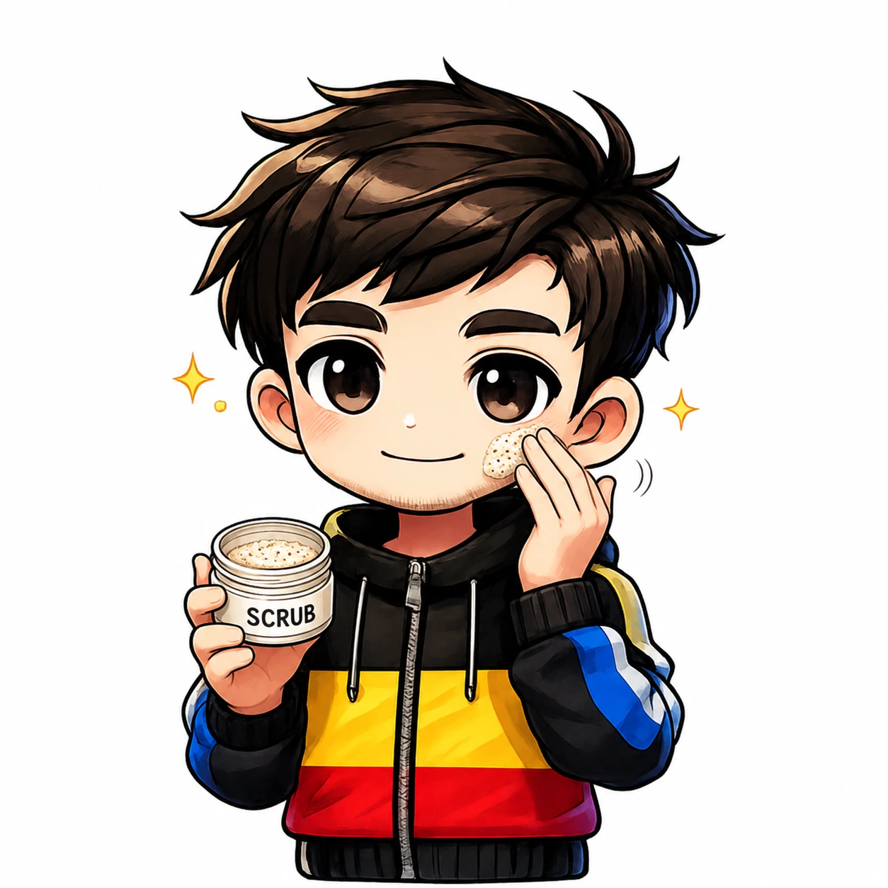 Chibi Zazza con l’esfoliante (step 3)